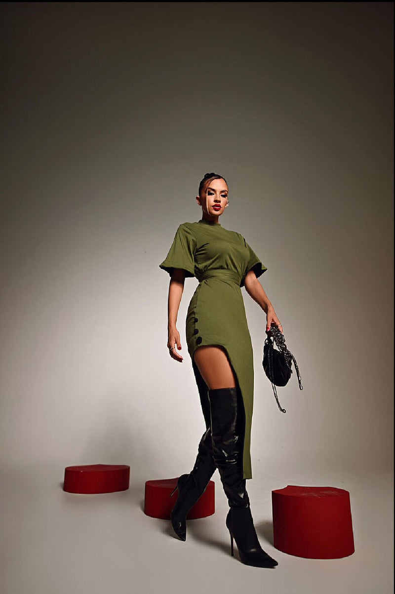 Vestido Lexa assimetrico algodão